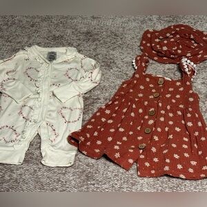 Baby girls infant Newborn Modern moments and 0-3 months rabbit bear organic lot.